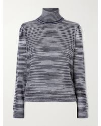 Missoni - Striped Cashmere And Wool-Blend Turtleneck Sweater - Lyst