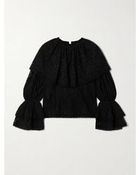 Alix Of Bohemia - Eloise Ruffled Cotton-Lace Blouse - Lyst