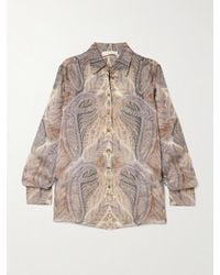 Zimmermann - Chemise En Soie À Imprimé Cachemire Hypnotic - Lyst