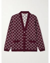 Gucci - Gg Reversible Wool-Blend Jacquard Cardigan - Lyst