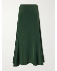 Altuzarra - Elton Paneled Silk-Satin Midi Skirt - Lyst