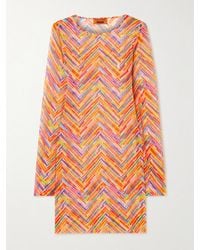 Missoni - Mare Printed Stretch-Tulle Mini Dress - Lyst