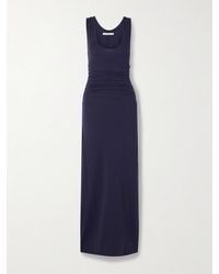 Another Tomorrow - Ruched Stretch-Jersey Maxi Dress - Lyst