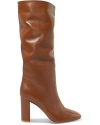 Gianvito Rossi Laura 85 Leather Knee Boots - Brown