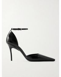 Alaïa - D'Orsay 90 Glossed Textured-Leather Pumps - Lyst