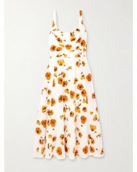 Emilia Wickstead - Verena Floral-Print Swiss-Dot Cotton-Blend Midi Dress - Lyst
