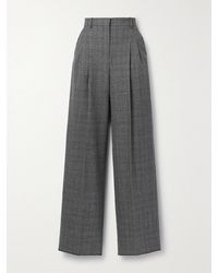 Veronica de Piante - Billie Pleated Prince Of Wales Checked Wool Wide-Leg Pants - Lyst