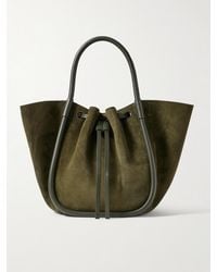 Proenza Schouler - Kleine Tote Aus Veloursleder Mit Raffungen Und Lederbesätzen - Lyst