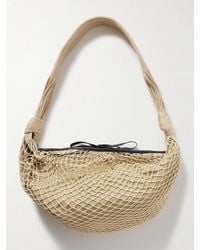 Lemaire - Croissant Schultertasche Aus Netzmaterial Mit Lederbesätzen - Lyst
