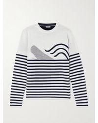 Loewe - Pull En Laine Mélangée Jacquard À Rayures Et À Broderies - Lyst