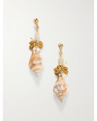 Tohum Design - Samsara-Plated And Seashell Beaded Earrings - Lyst