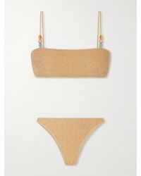 Oséree - Lumiere Bead-Embellished Metallic Bikini - Lyst