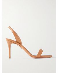 Aquazzura - So Nude 85 Leather Slingback Sandals - Lyst