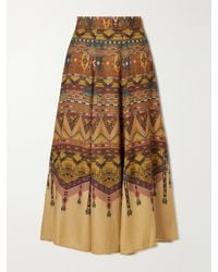 Emporio Sirenuse - Kendal Desert Printed Woven Silk-Blend Maxi Skirt - Lyst