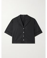Theory - Lace-Trimmed Cotton-Blend Poplin Shirt - Lyst