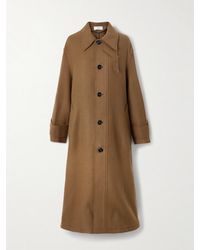 Ami Paris - Belted Wool-Gabardine Coat - Lyst