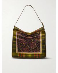 Dries Van Noten - Printed Leather-Trimmed Satin Shoulder Bag - Lyst