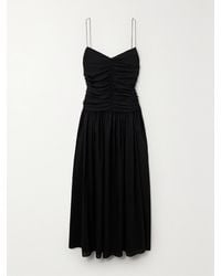 Matteau - Net Sustain Gathered Pleated Organic Cotton And Silk-Blend Midi Dress - Lyst
