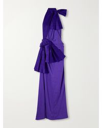Christopher John Rogers - Wiggle Dot Bow-Detailed Gathered Jacquard Gown - Lyst