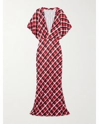 Norma Kamali - Robe Du Soir En Jersey Stretch À Carreaux Obie - Lyst