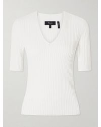 Theory - Pointelle-Knit Crepe T-Shirt - Lyst