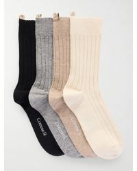 Comme Si - The Cashmere Set Of Four Ribbed Cashmere-Blend Socks - Lyst