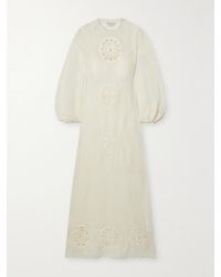 Gabriela Hearst - Alex Crochet-Trimmed Linen And Silk-Blend Gauze Maxi Dress - Lyst