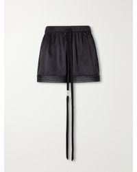 Ann Demeulemeester - Anda Lace-Trimmed Silk-Satin Shorts - Lyst