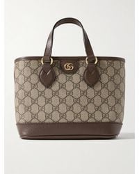 Gucci - Ophidia Mini Tote Aus Beschichtetem, Bedrucktem Canvas Mit Lederbesätzen Und Verzierungen - Lyst