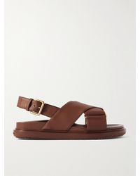 Marni - Fussbett Leather Slingback Sandals - Lyst