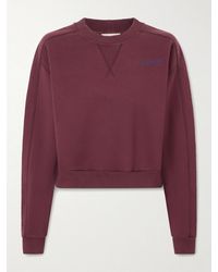 Sanderlak - Cropped Embroidered Wool-Blend Jersey Sweatshirt - Lyst