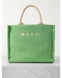 Marni - Basket Small Canvas-Trimmed Embroidered Faux Raffia Tote - Lyst