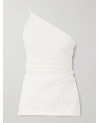 TOVE - Petra One-Shoulder Open-Back Gathered Linen Top - Lyst