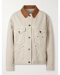 Isabel Marant - Petunia Leather-Trimmed Organic Cotton And Hemp-Blend Twill Jacket - Lyst