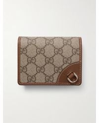 Gucci - Gg Emblem Mini Printed Coated-Canvas And Leather Wallet - Lyst