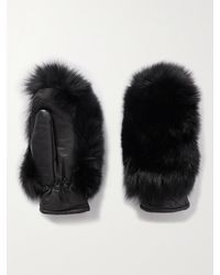 Goldbergh - Hill Faux Fur And Padded Leather Mittens - Lyst