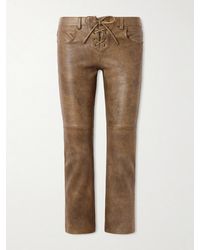 Isabel Marant - Vanel Lace-Up Leather Slim-Leg Pants - Lyst