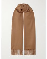 Saint Laurent - Fringed Embroidered Cashmere Scarf - Lyst