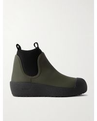 Bally - Gadey Stretch-Knit Trimmed Coated Leather Ankle Boots - Lyst