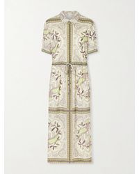 Tory Burch - Printed Cotton And Silk-Blend Midi Dress - Lyst