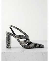 Alaïa - Snake-Effect Leather Slingback Pumps - Lyst