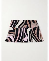Emilio Pucci - Marmo Minirock Aus Gabardine Aus Einer Baumwollmischung Mit Seideneinsätzen Und Falten - Lyst