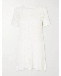 Chloé - Crochet-Knit Cotton Mini Dress - Lyst