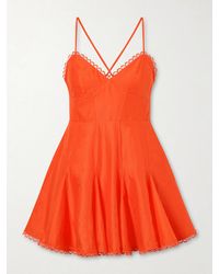 Charo Ruiz - Marlene Guipure Lace-Trimmed Cotton-Blend Voile Mini Dress - Lyst