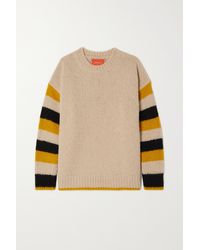 La DoubleJ Crew Boy Striped Bouclé-knit Organic Wool And Alpaca-blend Jumper - Multicolour