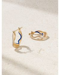 L'Atelier Nawbar - Twisted Waves 18-Karat, Enamel And Diamond Hoop Earrings - Lyst