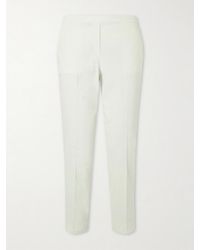 Theory - Treeca Linen-Blend Straight-Leg Pants - Lyst