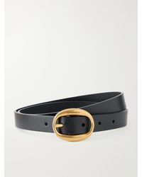Saint Laurent - Logo-Engraved Leather Belt - Lyst