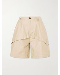 Loewe - Paula's Ibiza Paneled Cotton Gabardine Shorts - Lyst