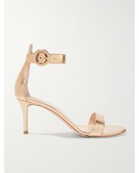 Gianvito Rossi - Portofino 70 Metallic Leather Sandals - Lyst